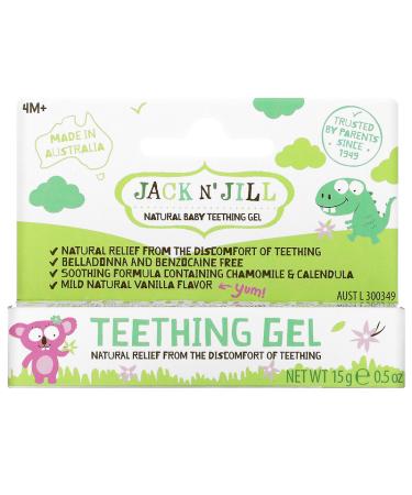 Jack n Jill Natural Baby Teething Gel - Vanilla 0.5 oz (4+ Months) | Soothing Relief - Buy Online on GoSupps.com