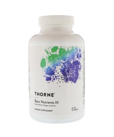 Thorne Research Basic Nutrients III Multi without Copper and Iron 180 Capsules