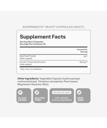 humanN SuperBeets Beet Root Capsules 1000mg - Nitric Oxide Boost, Blood Pressure Support & Antioxidants - 90 Count - Buy Online on GoSupps.com