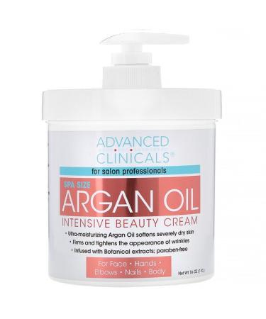 Advanced Clinicals Argan Oil Intensive Beauty Cream 16 oz (454 g)