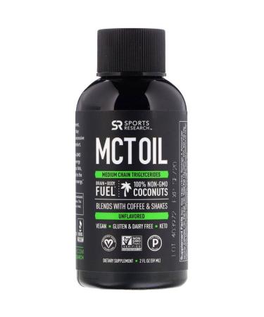 Sports Research MCT Oil Unflavored 2 fl oz (59 ml)