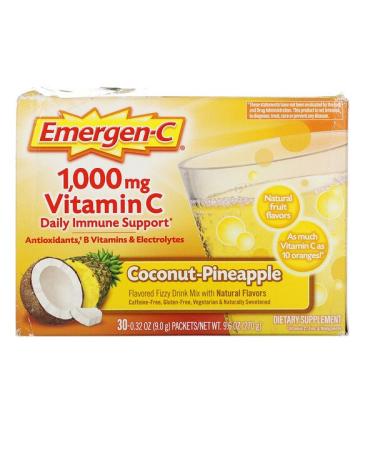 Emergen-C Vitamin C Coconut-Pineapple 1000 mg 30 Packets 0.32 oz (9.0 g) Each
