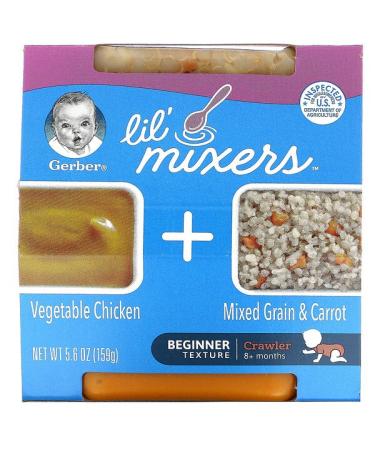 Gerber Lil' Mixers 8+ Months Vegetable Chicken + Mixed Grain & Carrot 5.6 oz (159 g)