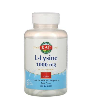 KAL L-Lysine 1000 mg 100 Tablets