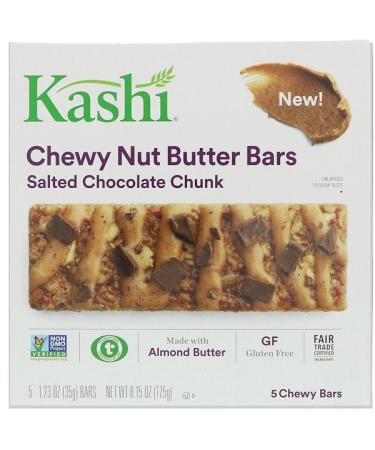 Kashi Chewy Nut Butter Bars Salted Chocolate Chunk 5 Bars 1.23 oz (35 g) Each