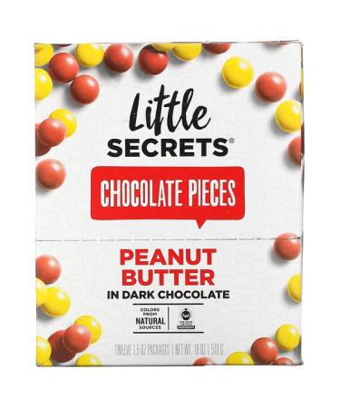 Little Secrets Dark Chocolate Pieces Peanut Butter 12 Pack 1.5 oz (42.5 g) Each