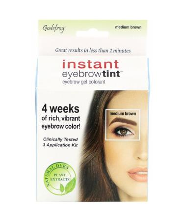 Godefroy Instant Eyebrow Tint Medium Brown 3 Application Kit