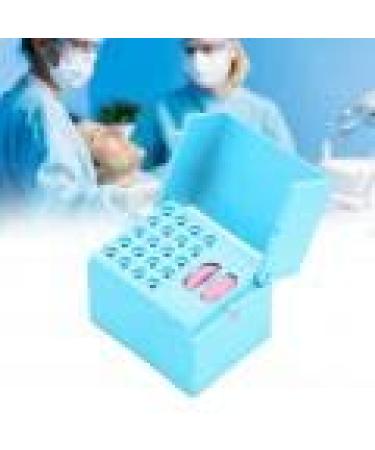 Autoclavable endodontics file cleaning box professional dental drill endodontia file holder dental drill holder with measurement scale (light blue)