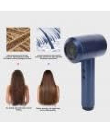 Compact Hair Dryer Travel Hair Dryer Portable Blow Dryer for Women Men Rechargeable Cordless Hairdryer 5000mAh 6 Speed Adjustment Fast Drying for Home Camping(Blue) - Buy Online on GoSupps.com