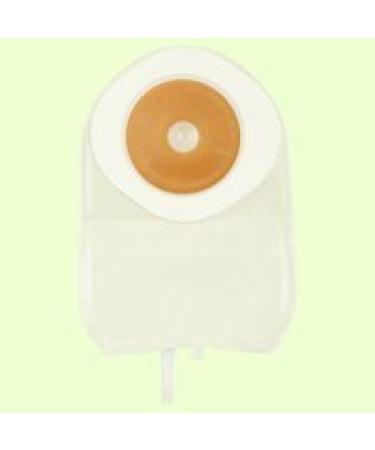 ConvaTec 125367 ActiveLife One-Piece Convex Urostomy Pouch with Pre-Cut Durahesive Skin Barrier Fold Over Tap 8" Pouch Transparent 1-1/4" Stoma Opening Pack of 10