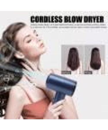 Compact Hair Dryer Travel Hair Dryer Portable Blow Dryer for Women Men Rechargeable Cordless Hairdryer 5000mAh 6 Speed Adjustment Fast Drying for Home Camping(Blue) - Buy Online on GoSupps.com