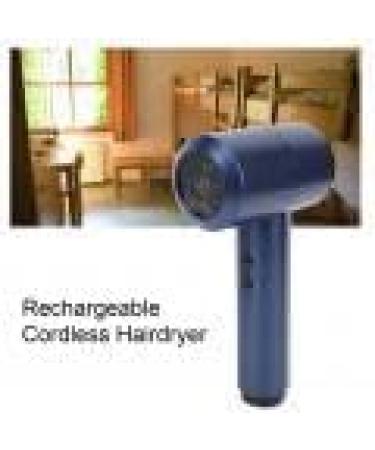 Compact Hair Dryer Travel Hair Dryer Portable Blow Dryer for Women Men Rechargeable Cordless Hairdryer 5000mAh 6 Speed Adjustment Fast Drying for Home Camping(Blue) - Buy Online on GoSupps.com
