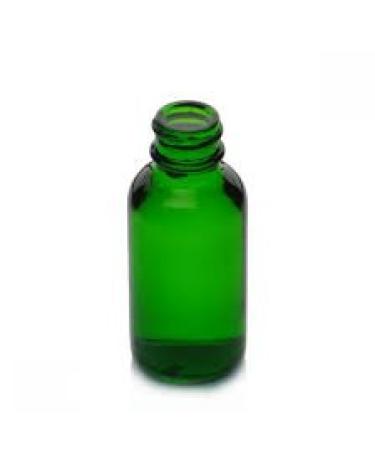 6 Pack Gorgeous Green Solid Glass Boston Round 1 Ounce Bottles w/Caps-Perfect for Travel and Essential Oils. Very Heavy Glass.