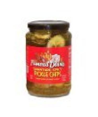 Famous Dave's Signature Spicy Pickles 24oz Glass Jar (Pack of 2) (Pickle Chips)