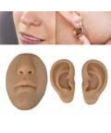 Realistic Silicone Ear Model for Display - Soft Flexible 3D Ear Nose & Mouth - Perfect for Novice Practice Dark Skin Color - Buy Online on GoSupps.com