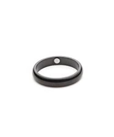 Magnetic Hematite Thin Band Ring - Style and Holistic Wellness Combined Enhance Overall Well-Being Target Pressure Points Unisex Gift - Black - 8