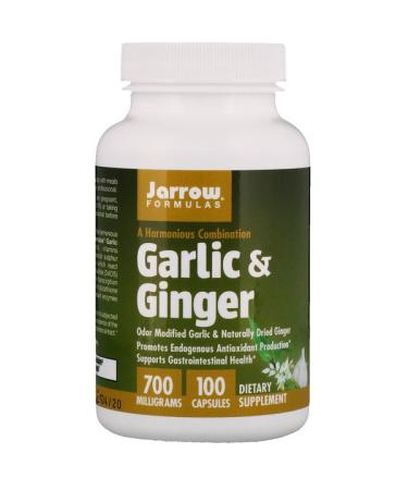 Jarrow Formulas Garlic & Ginger 700 mg 100 Capsules