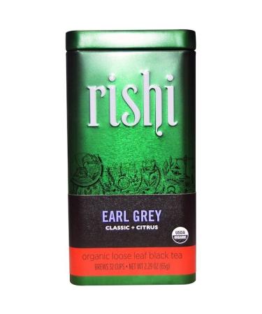 Rishi Tea Organic Loose Leaf Black Tea Earl Grey Classic + Citrus 2.29 oz (65 g)