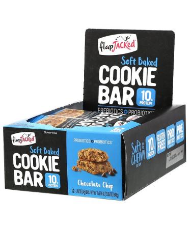 FlapJacked Soft Baked Cookie Bar Chocolate Chip 12 Bars 1.90 oz (54 g) Each