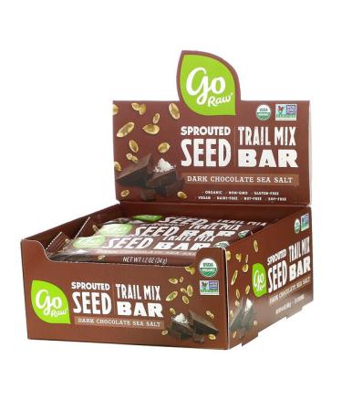 Go Raw Sprouted Seed Trail Mix Bar Dark Chocolate Sea Salt 12 Bars 1.2 oz (34 g) Each