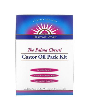 Heritage Store The Palma Christi Castor Oil Pack Kit 4 Piece Kit