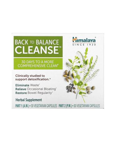 Himalaya Back to Balance Cleanse 2 Bottles 30 Vegetarian Capsules Each