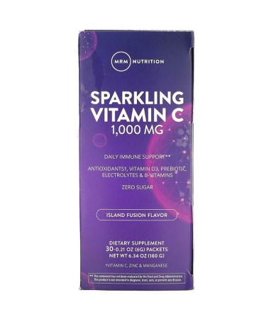 MRM Sparkling Vitamin C Island Fusion 1000 mg 30 Packets 0.21 oz (6 g)