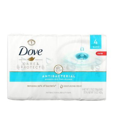 Dove Care & Protect Antibacterial Beauty Bar 4 Bars 3.75 oz (106 g) Each