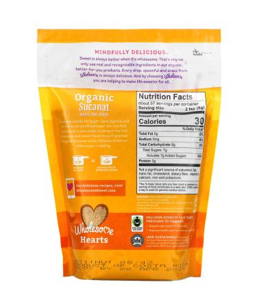 Wholesome Organic Sucanat Whole Cane Sugar - 16 oz | Natural Sweetener - Buy Online on GoSupps.com