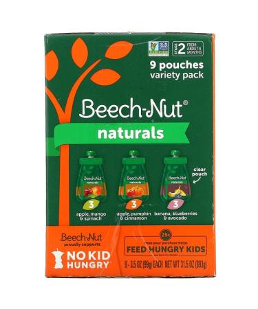Beech-Nut Naturals Stage 2 Variety Pack 9 Pouches 3.5 oz (99 g) Each
