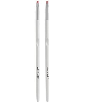 Wet n Wild Angled brush Foundation Makeup Blending Brush Ultra-Thin Precision Ergonomic Handle (Pack of 2) 1 Count (Pack of 2) Angled Liner Brush