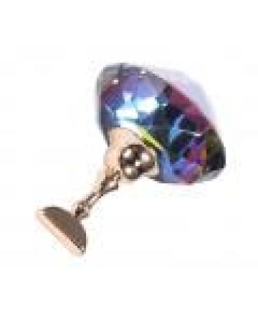 Nail Tip Practice Stand Magnetic Nail Display Stand with Crystal Base Nail Art Stand Nail Practice Holder Manicure Accessories(Colorful Diamond Shape Base)