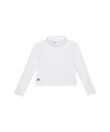 adidas Girl's Mock Golf Sweater (Little Kids/Big Kids) Small White