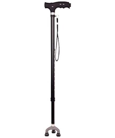 Canes Walking Stick Walking Cane Holder Walking Stick Crutch For Old Man Elderly Telescopic Stable Non Slip Lightweight Height Adjustable With 3 Feets And Led Light Black Walking Sticks For Men Or Wom