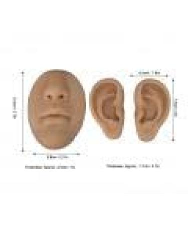 Realistic Silicone Ear Model for Display - Soft Flexible 3D Ear Nose & Mouth - Perfect for Novice Practice Dark Skin Color - Buy Online on GoSupps.com