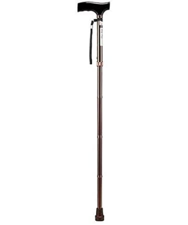 Canes Folding Walking Stick Elderly Telescopic Height Adjustable Lightweight Multi Functional Non Slip Help Walking Tool Copper 75.7 87Cm Copper 75.7 87Cm Practical (Copper 75.7 * 87cm) Star of Light