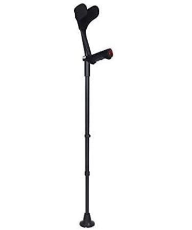 PSMPENG Forearm Crutches Adjustable Cane Ergodynamic Forearm Crutches/Black/Lightest Crutch with an Integrated Shock Absorber 14 Stops Height Adjustable - for Standard and Tall Adults Lightweight Arm