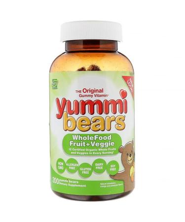 Hero Nutritional Products Yummi Bears Wholefood Fruit + Veggie Natural Strawberry Orange and Pineapple 200 Yummi Bears