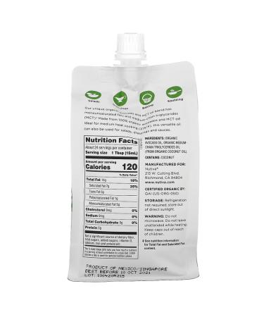 Nutiva Organic Avocado Oil MCT Oil Blend 12 fl oz - Pure & Healthy Cooking Oil - Buy Online on GoSupps.com