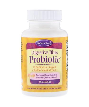 Nature's Secret Digestive Bliss Probiotic 30 Patented Gel-Barrier Tablets