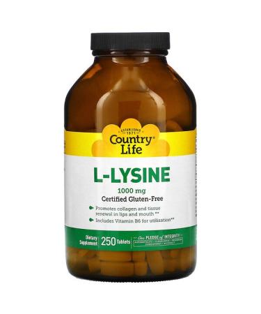 Country Life L-Lysine 1000 mg 250 Tablets