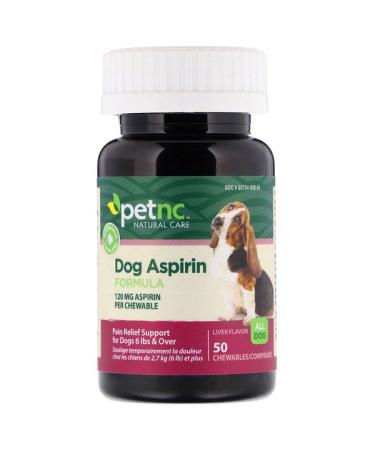 petnc NATURAL CARE Dog Aspirin Formula All Dog Liver Flavor 120mg 50 Chewables