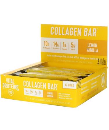 Vital Proteins Collagen Bar Lemon Vanilla 12 Bars 1.8 oz (50 g) Each