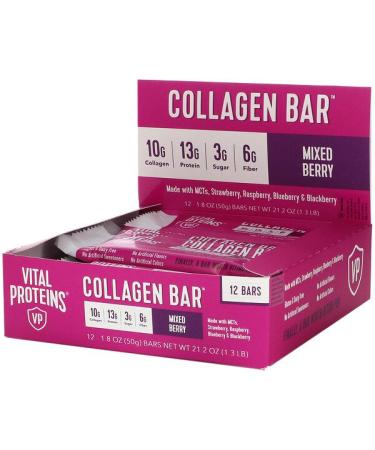 Vital Proteins Collagen Bar Mixed Berry 12 Bars 1.8 oz (50 g) Each