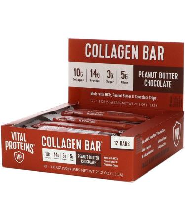 Vital Proteins Collagen Bar Peanut Butter Chocolate 12 bars 1.8 oz (50 g) Each