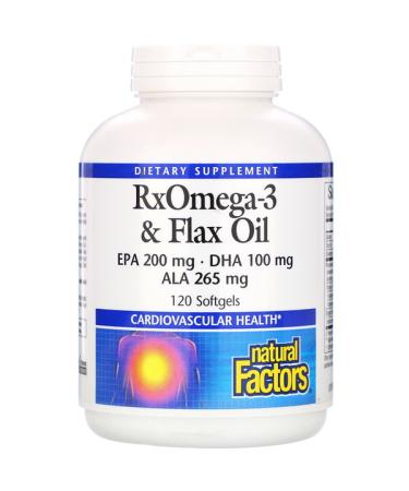 Natural Factors RxOmega-3 & Flax Oil 120 Softgels