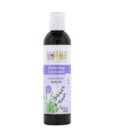 Aura Cacia Aromatherapy Body Oil Relaxing Lavender 8 fl oz (237 ml)