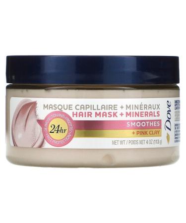 Dove Hair Mask + Minerals Smoothes + Pink Clay 4 oz (113 g)