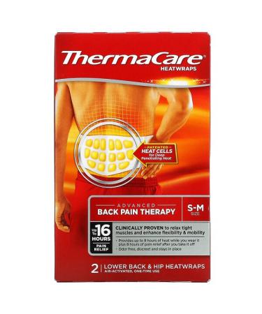 ThermaCare Advanced Back Pain Therapy S-M 2 Lower Back & Hip Heatwraps