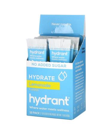 Hydrant Electrolyte Drink Mix Lemonade 12 Pack 0.13 oz (3.6 g) Each